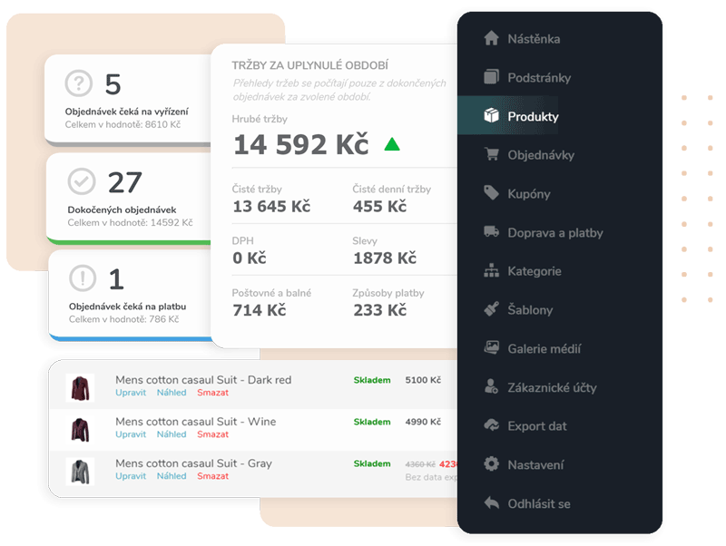 Ukázka z administrace eshopu