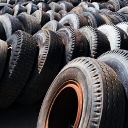 black and brown tire lot