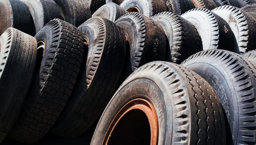 black and brown tire lot