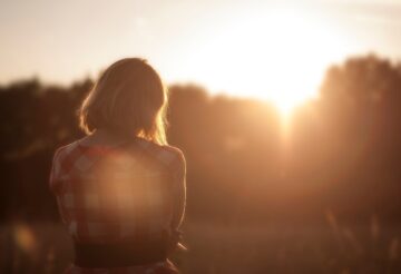 woman, person, sunset