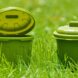 garbage cans green plastic bucket 812448